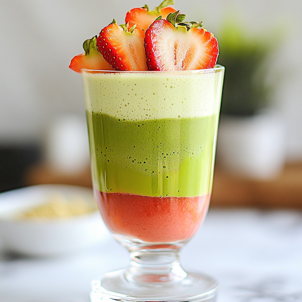 Erdbeer-Matcha-Latte als köstlicher Genuss trinken