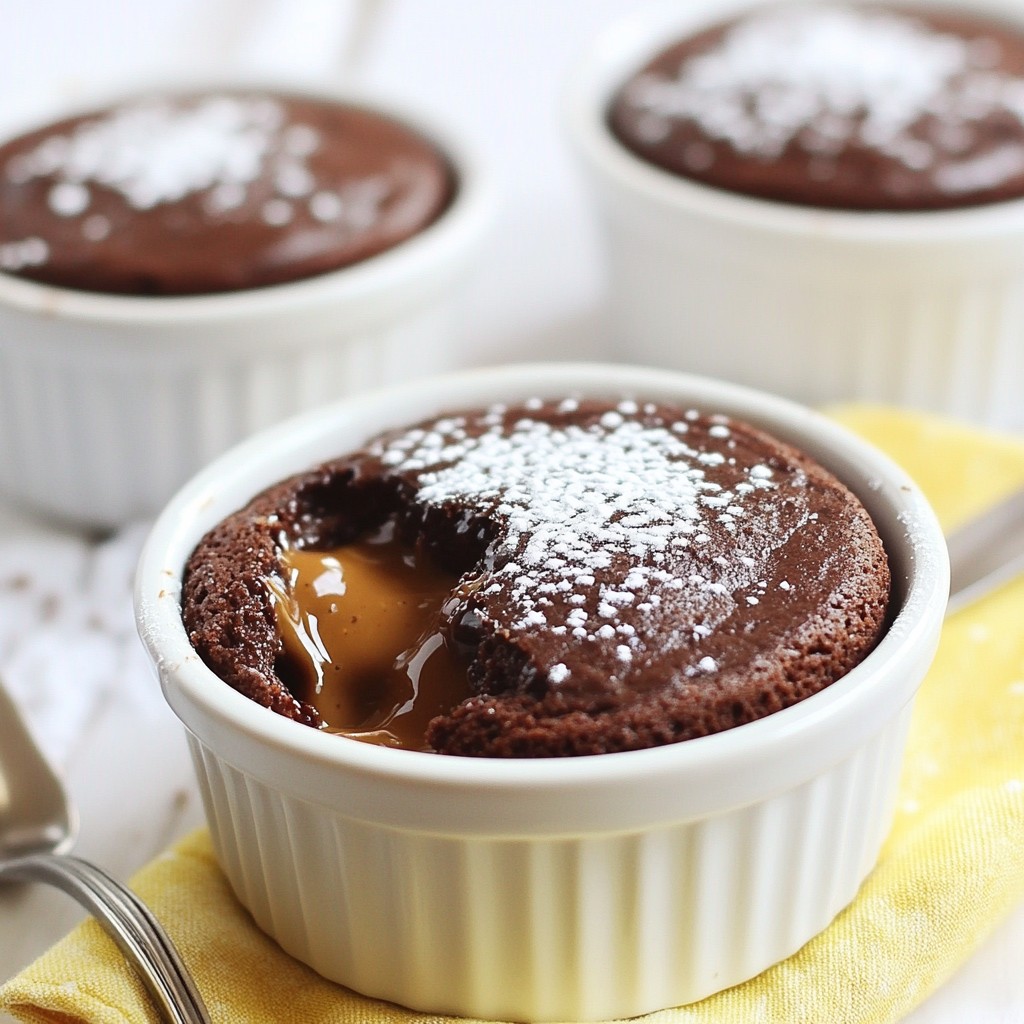 Schokoladen-Erdnussbutter Lava Cake Einfaches Rezept