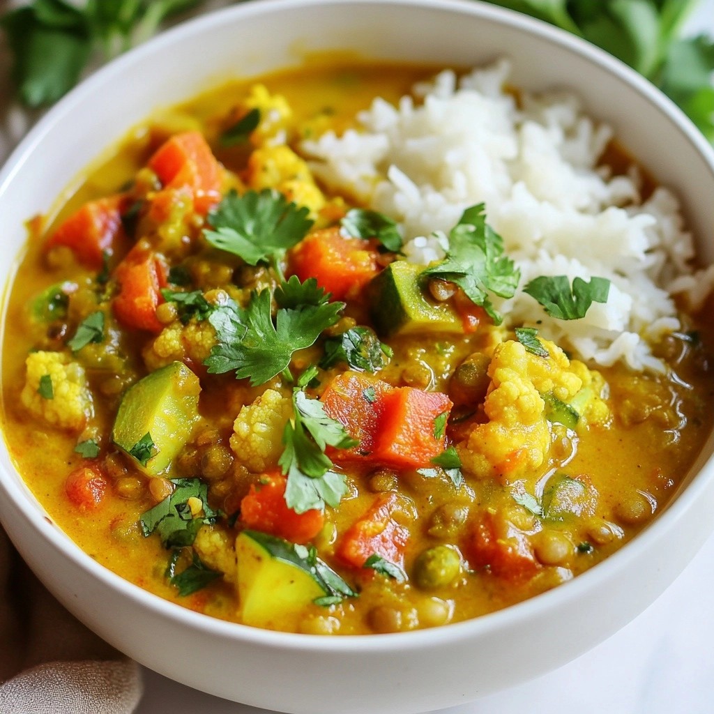 Crockpot Savory Vegetable Lentil Curry für Genuss