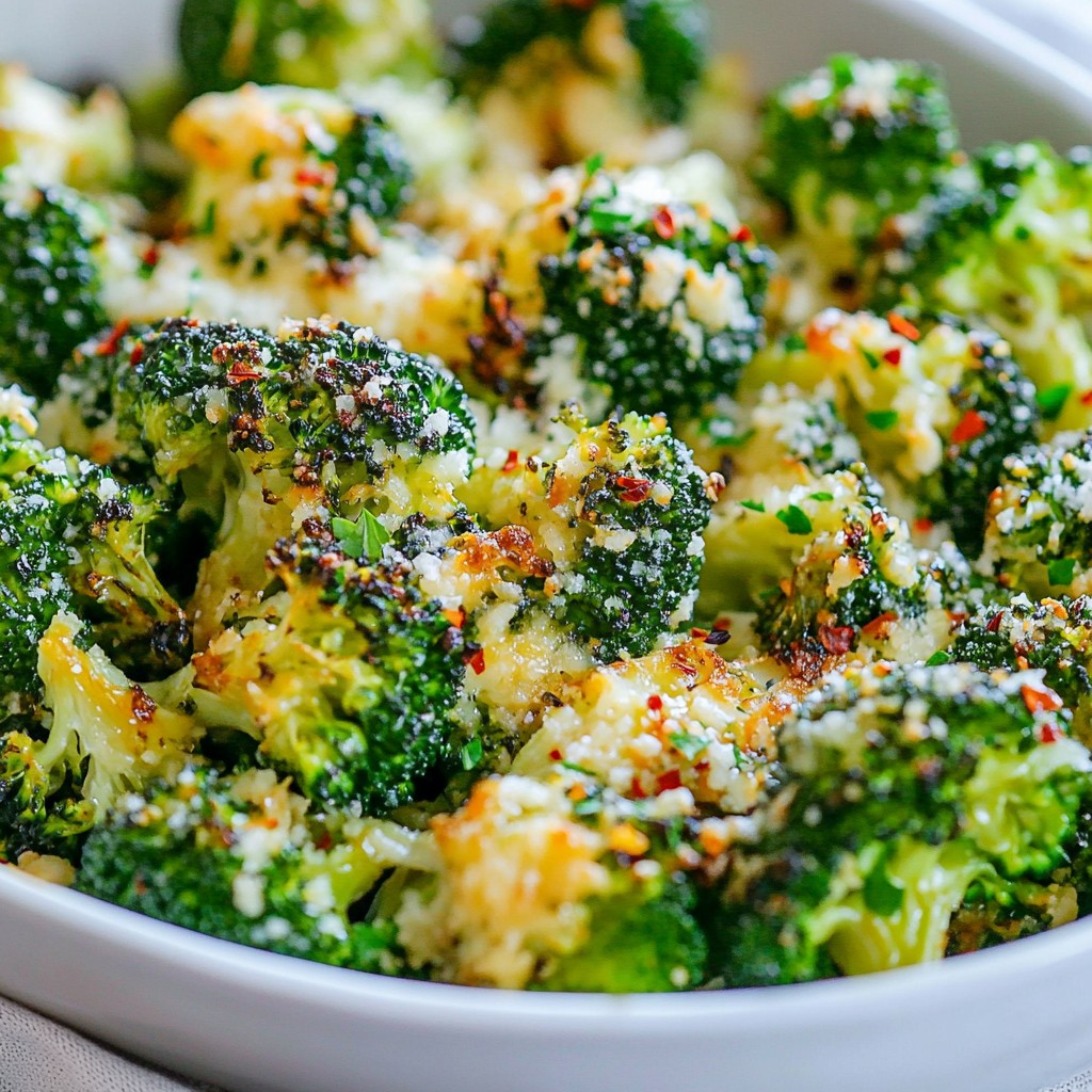 Garlic Parmesan Roasted Broccoli Köstlich und Einfach