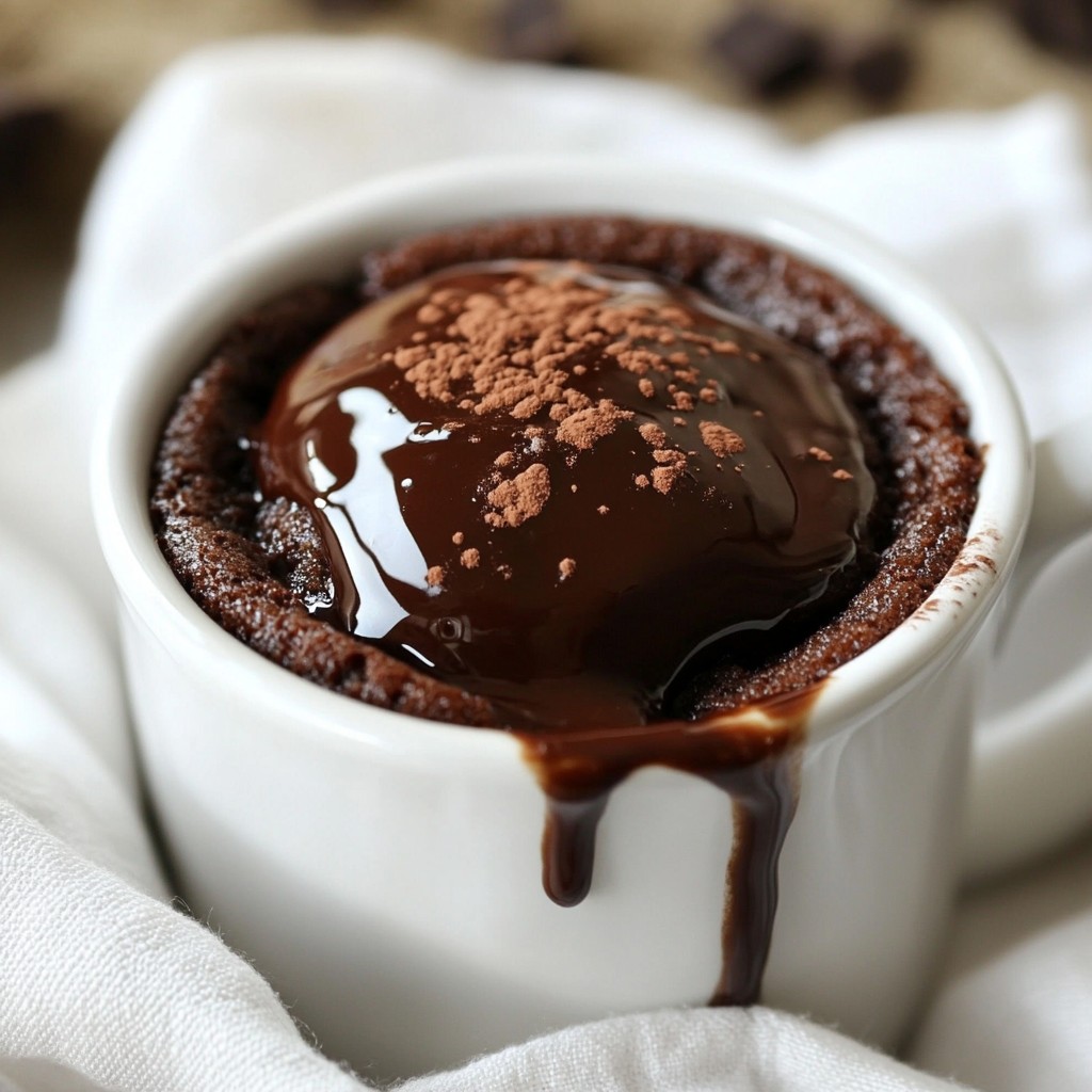 Schokoladen-Lava-Becherkuchen Schnelle und einfache Idee