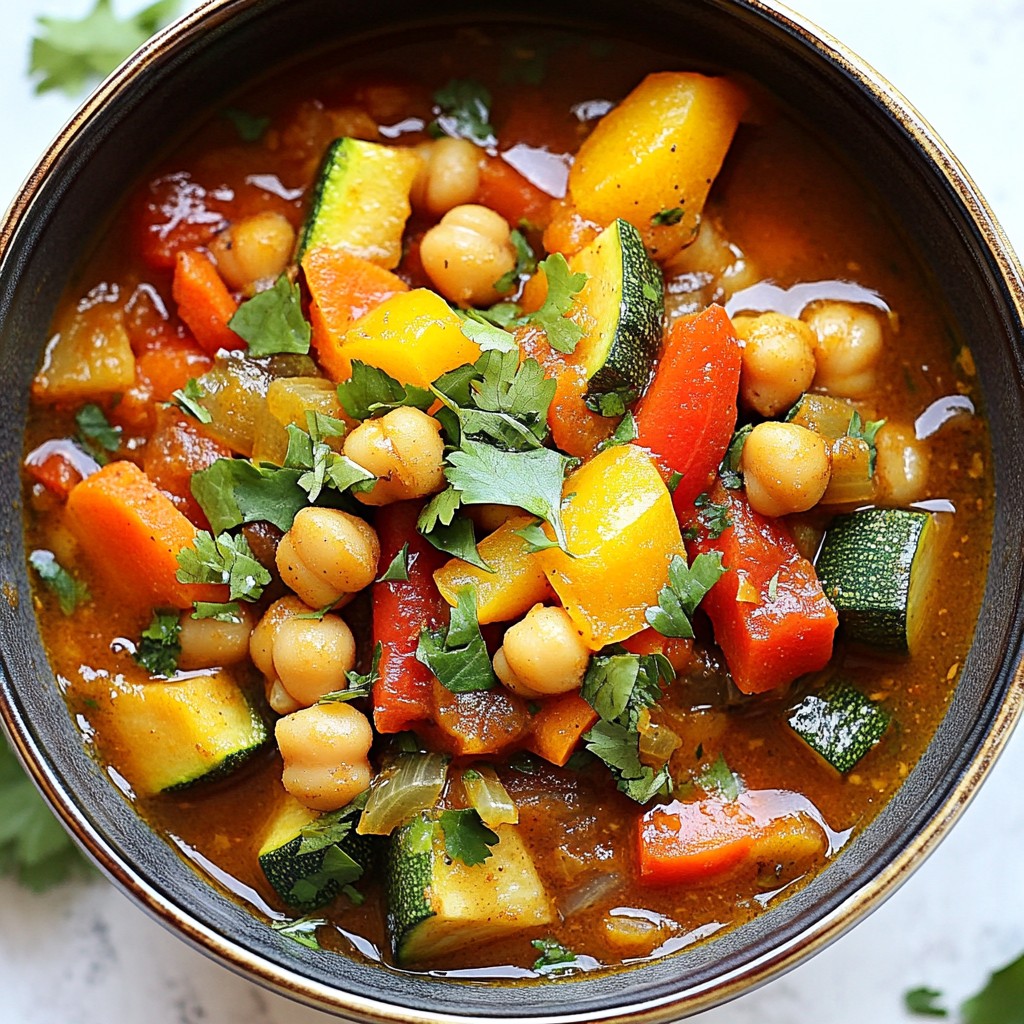 Crockpot Moroccan Chickpea and Vegetable Tagine lecker