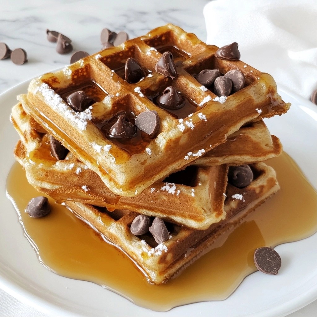 Schokoladenchip-Waffeln mit Ahornsirup Genuss pur