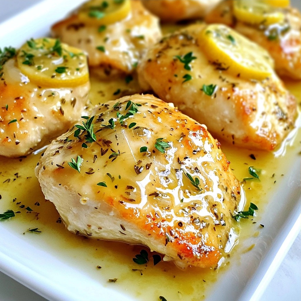 Saftige Crockpot Zitronen-Thymian Hähnchenbrüste
