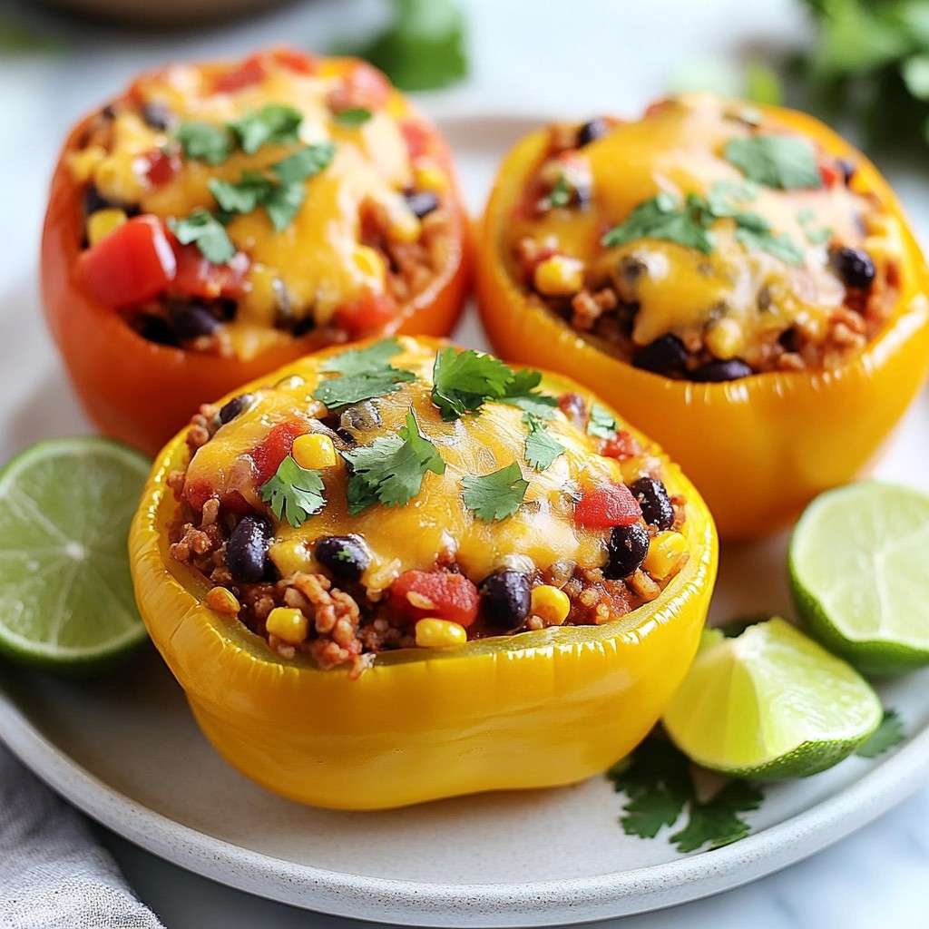 Cheesy Taco Stuffed Peppers Einfach und Lecker