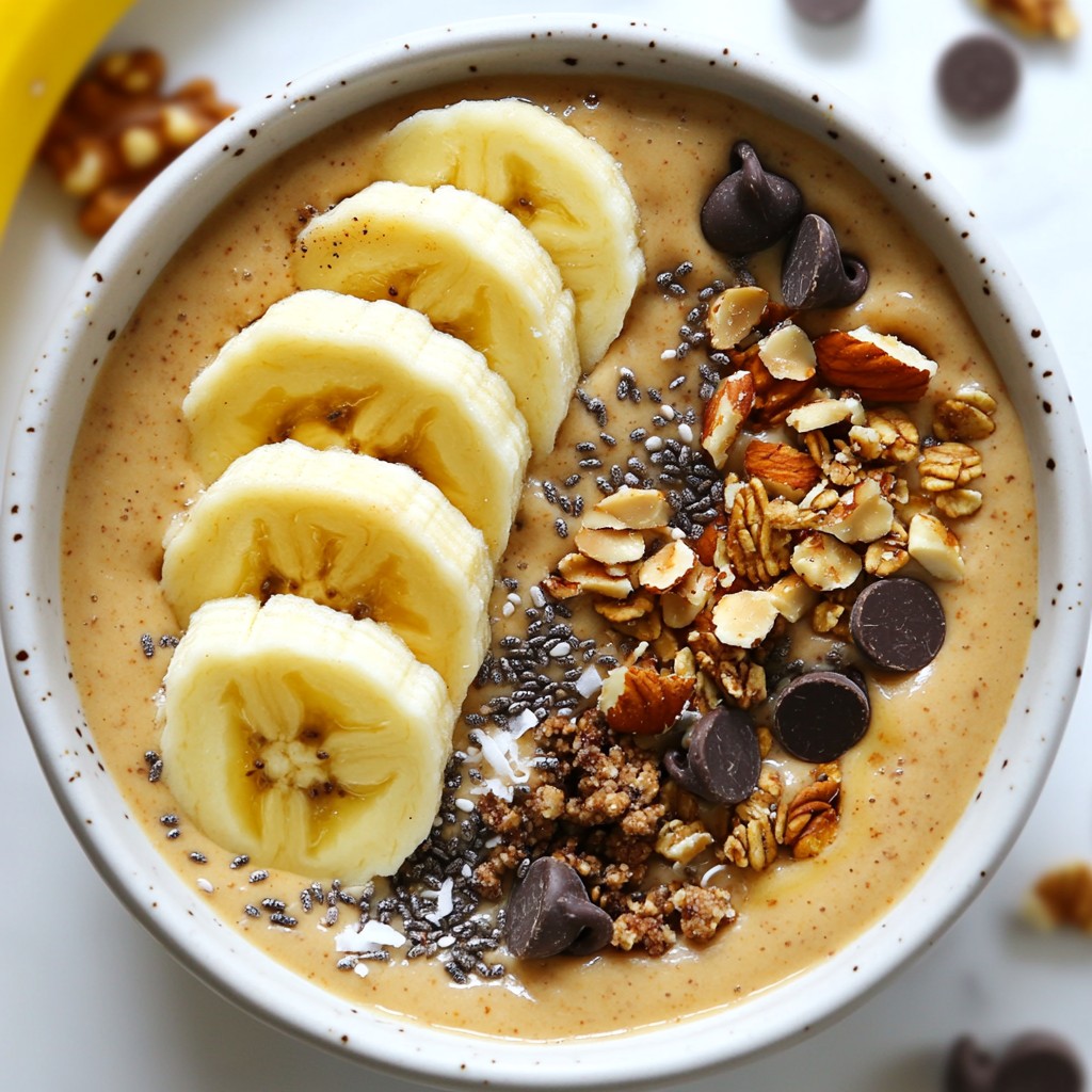 Erdnussbutter-Bananen-Smoothie-Schalen Rezept Genießen