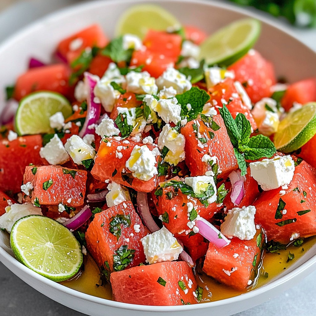 Wassermelonen-Feta-Minz-Salat Frisch und Einladend