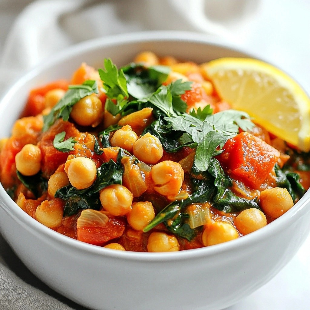 Savory Crockpot Moroccan Chickpea and Spinach Stew Rezept