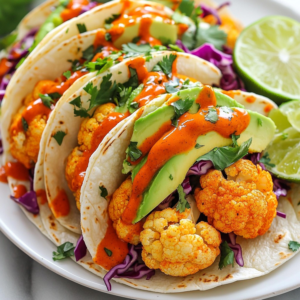 Vegan Buffalo Cauliflower Tacos mit frischem Geschmack