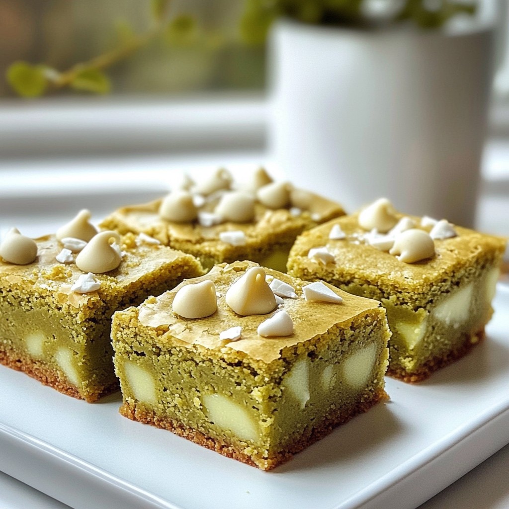 Matcha White Chocolate Blondies Einfache Leckerei