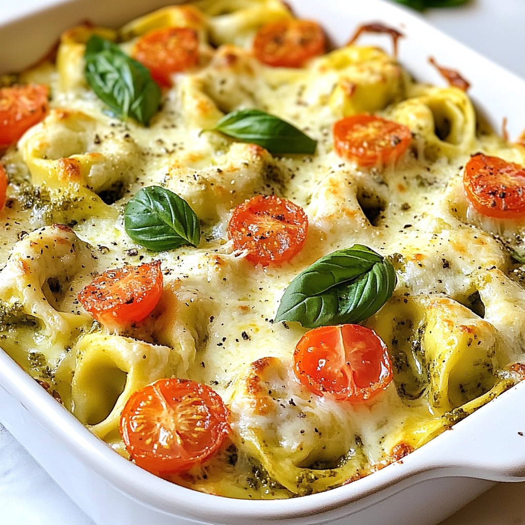 Creamy Pesto Tortellini Bake Einfaches und Leckeres Gericht