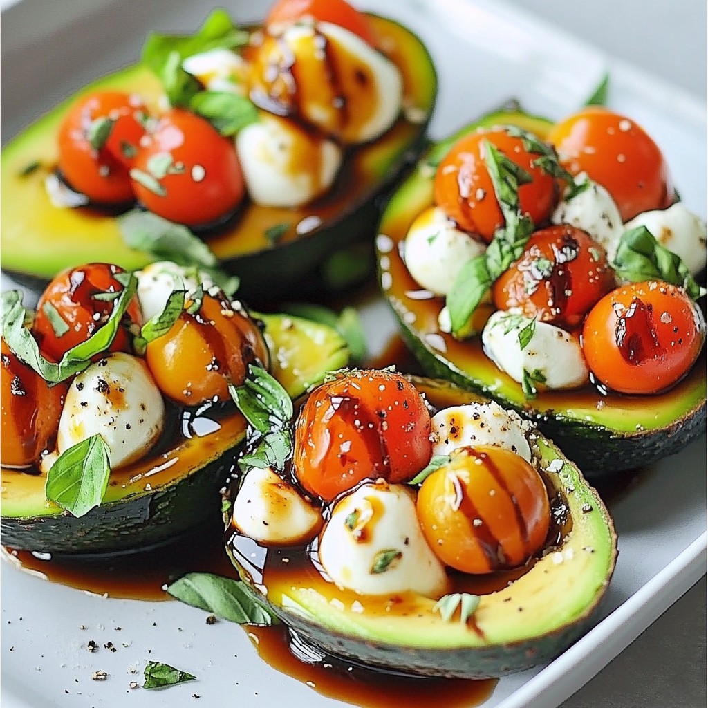Caprese gefüllte Avocados Mit frischen Zutaten genießen