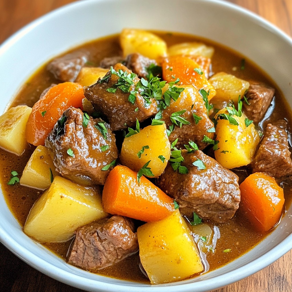 Classic Crockpot Beef and Potato Dinner Einfaches Rezept