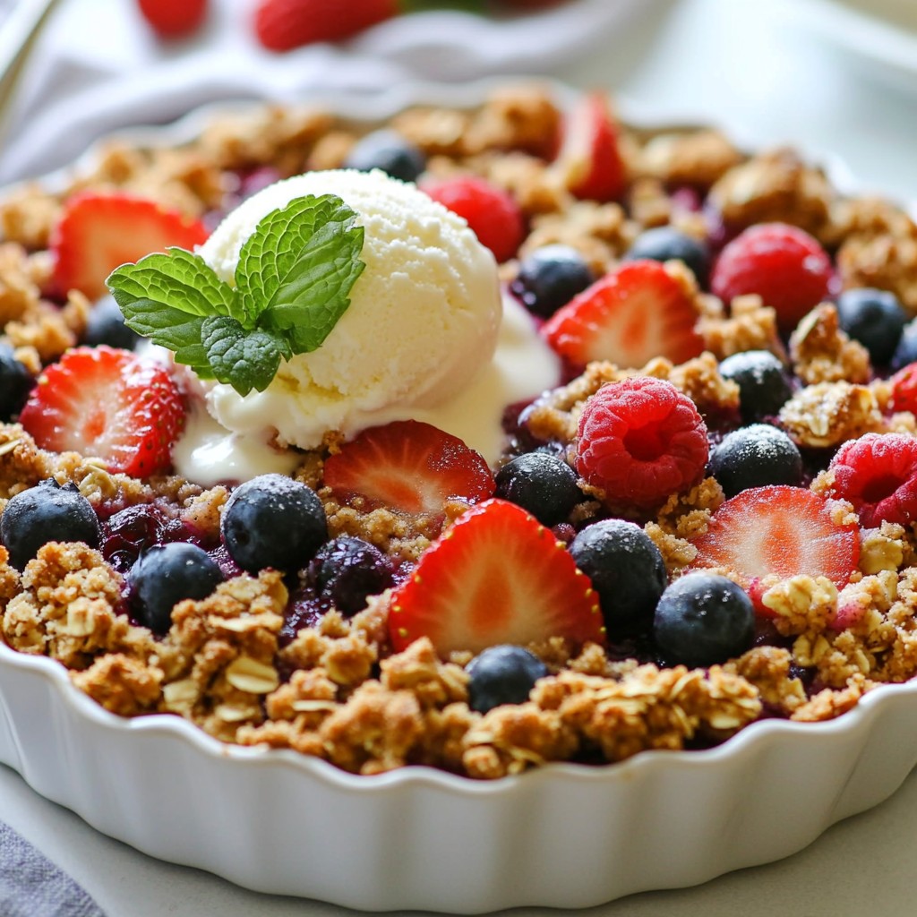 Triple Berry Crumble köstlich und einfach zubereiten