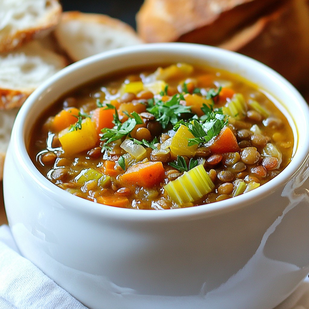 Herzhaftes Slow Cooker Linseneintopf mit Gemüse