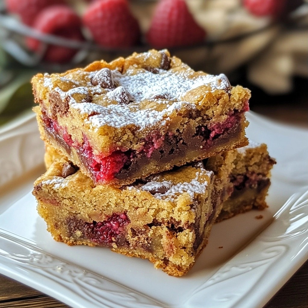 Schokoladenchip Blondies mit Himbeerfüllung Köstlich