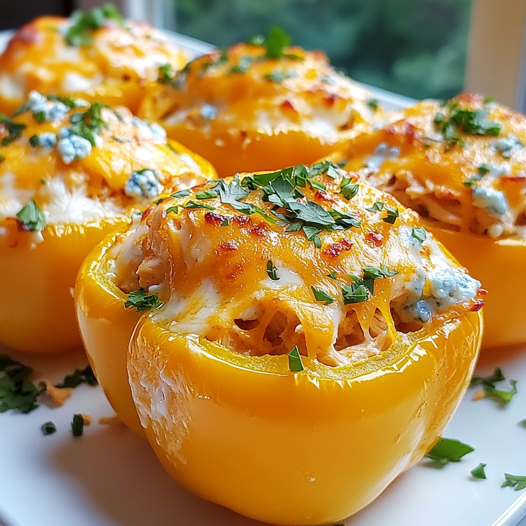 Buffalo Chicken Stuffed Peppers Leckeres Rezept