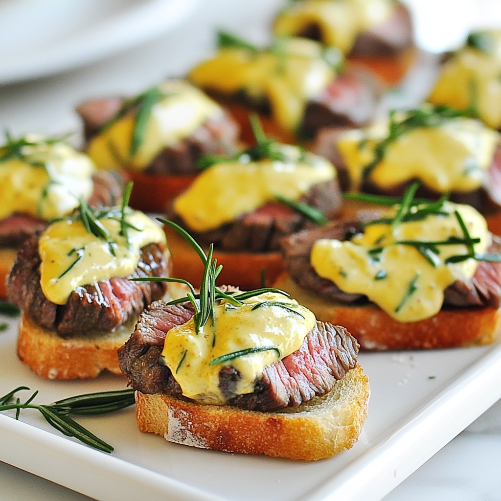 Beef Tenderloin Crostini mit Béarnaise Leckerer Snack
