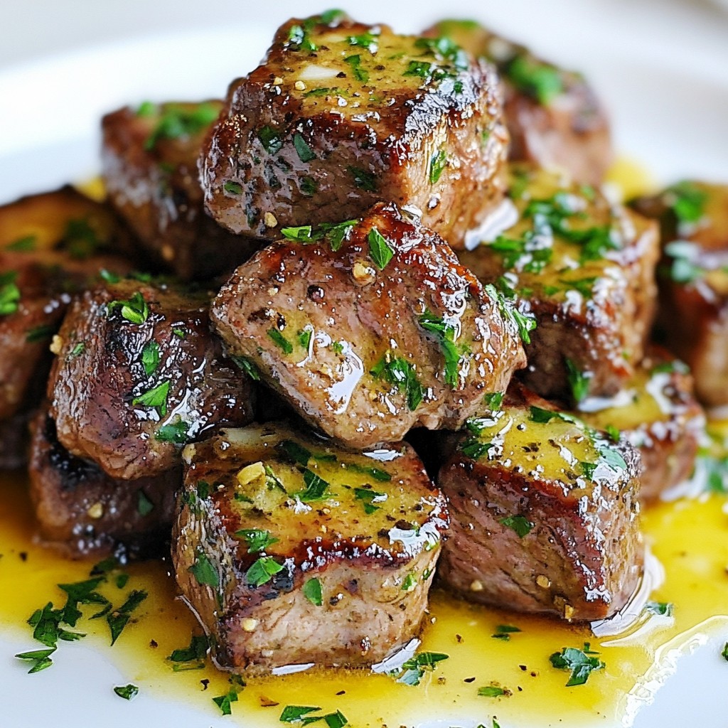 Knoblauchbutter Steakbissen Schmackhaft und Einfach