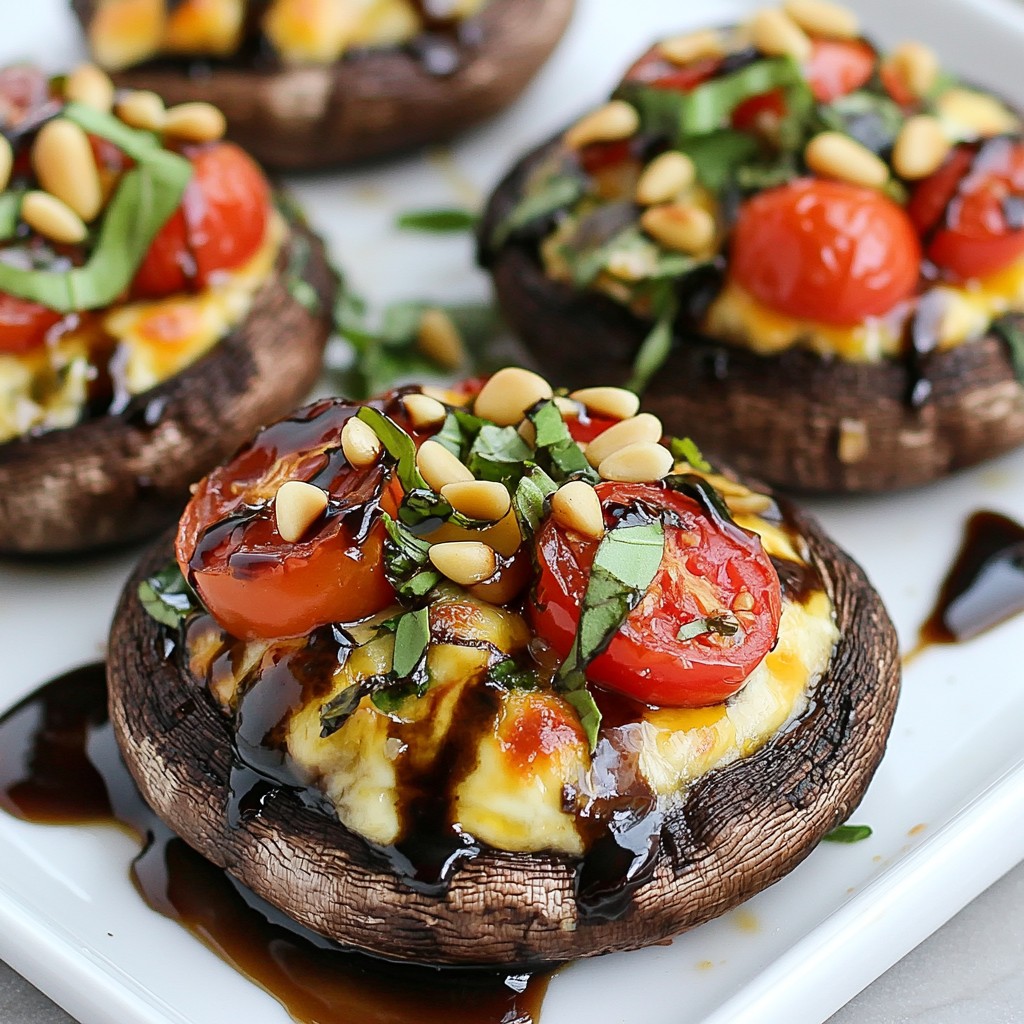 Caprese Stuffed Portobello Mushrooms Lecker und Gesund