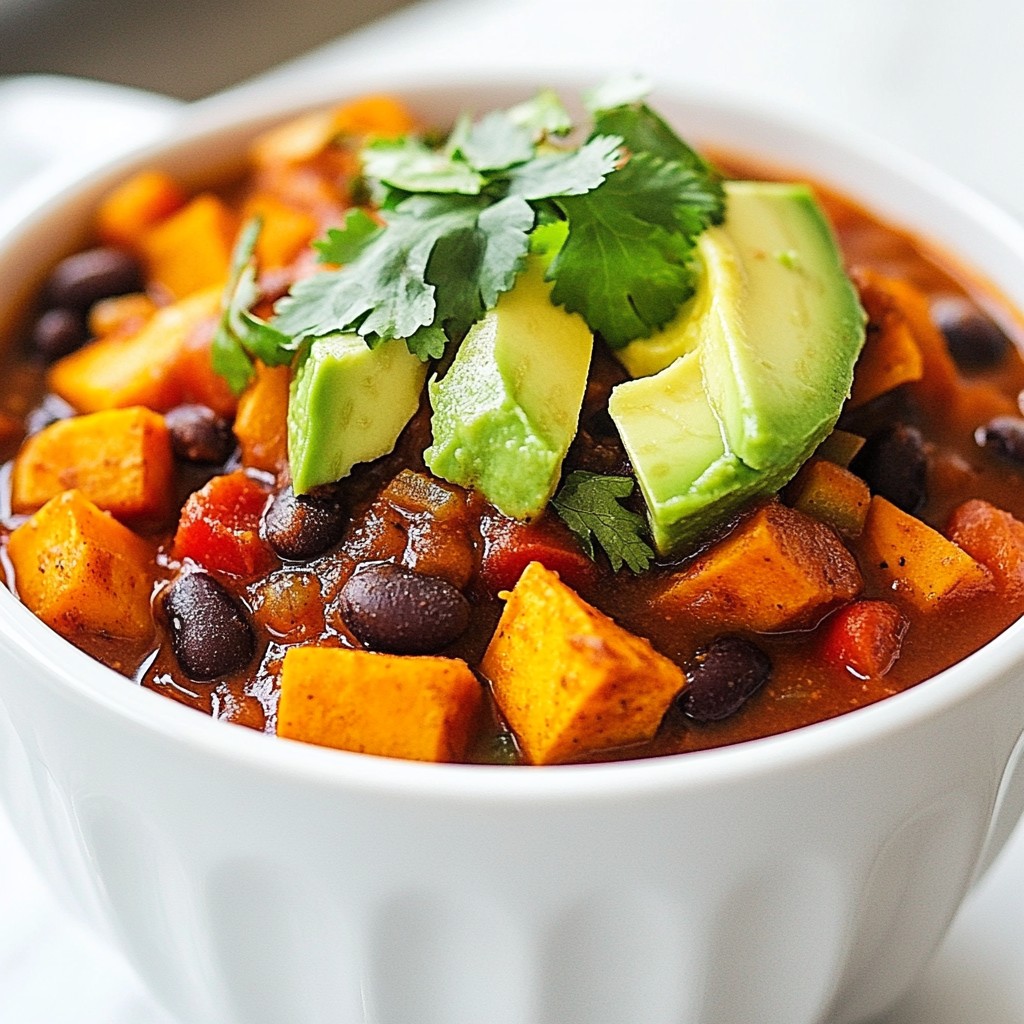Vegan Sweet Potato Black Bean Chili Kraftvoll und Gesund