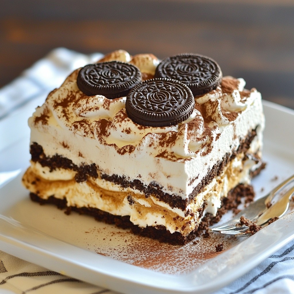 Mocha Oreo Icebox Cake Köstlicher Dessertgenuss