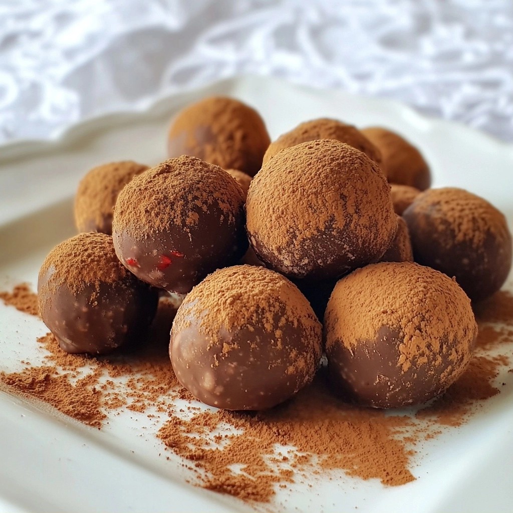 Dunkle Schokoladentrüffel mit Pikanter Chili-Füllung