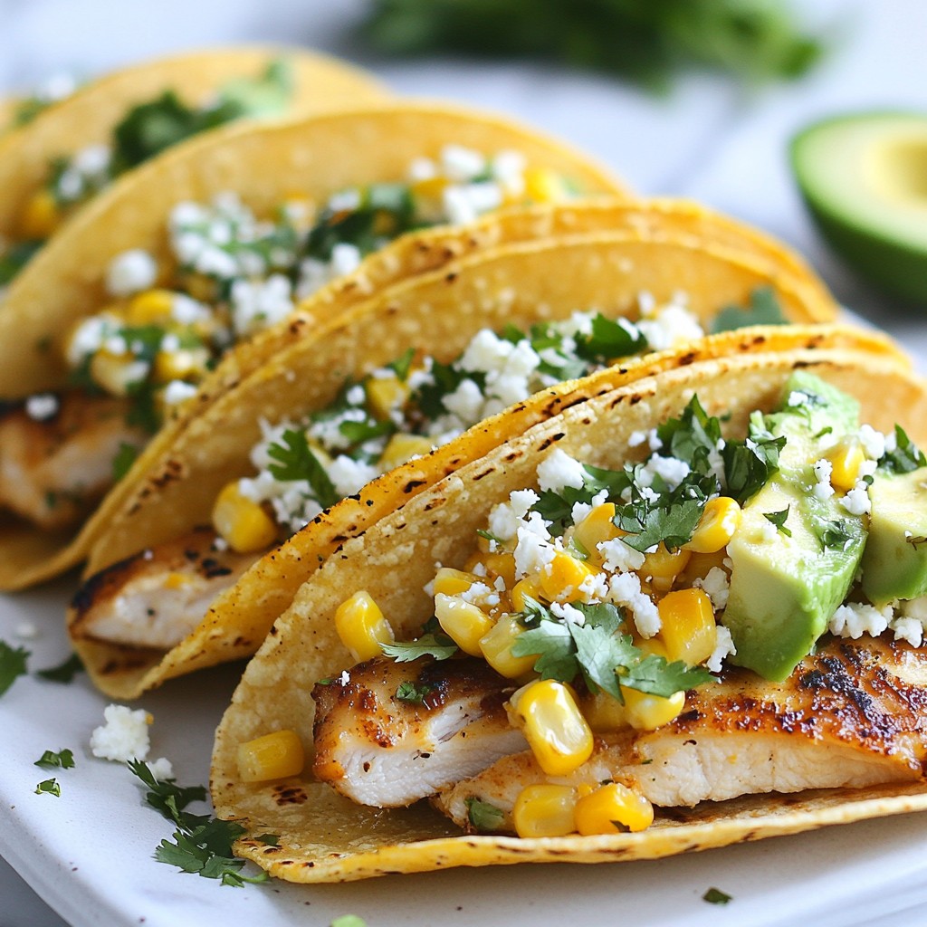 Mexican Street Corn Chicken Tacos Einfaches Rezept
