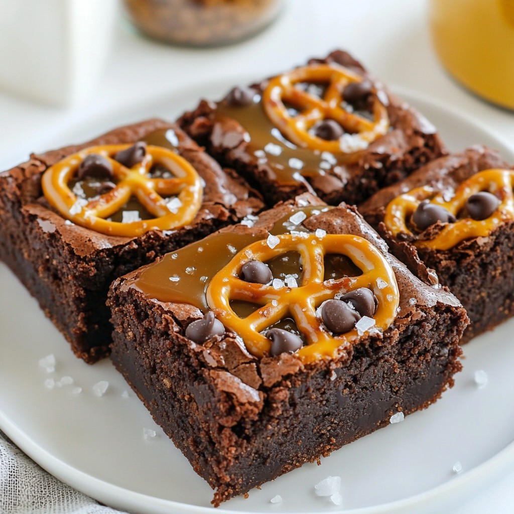 Salted Caramel Pretzel Brownies Lecker und Einfach