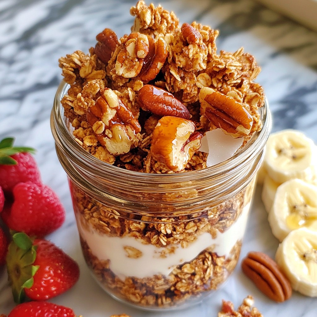 Maple Pecan Granola Clusters köstlicher Snack Genuss