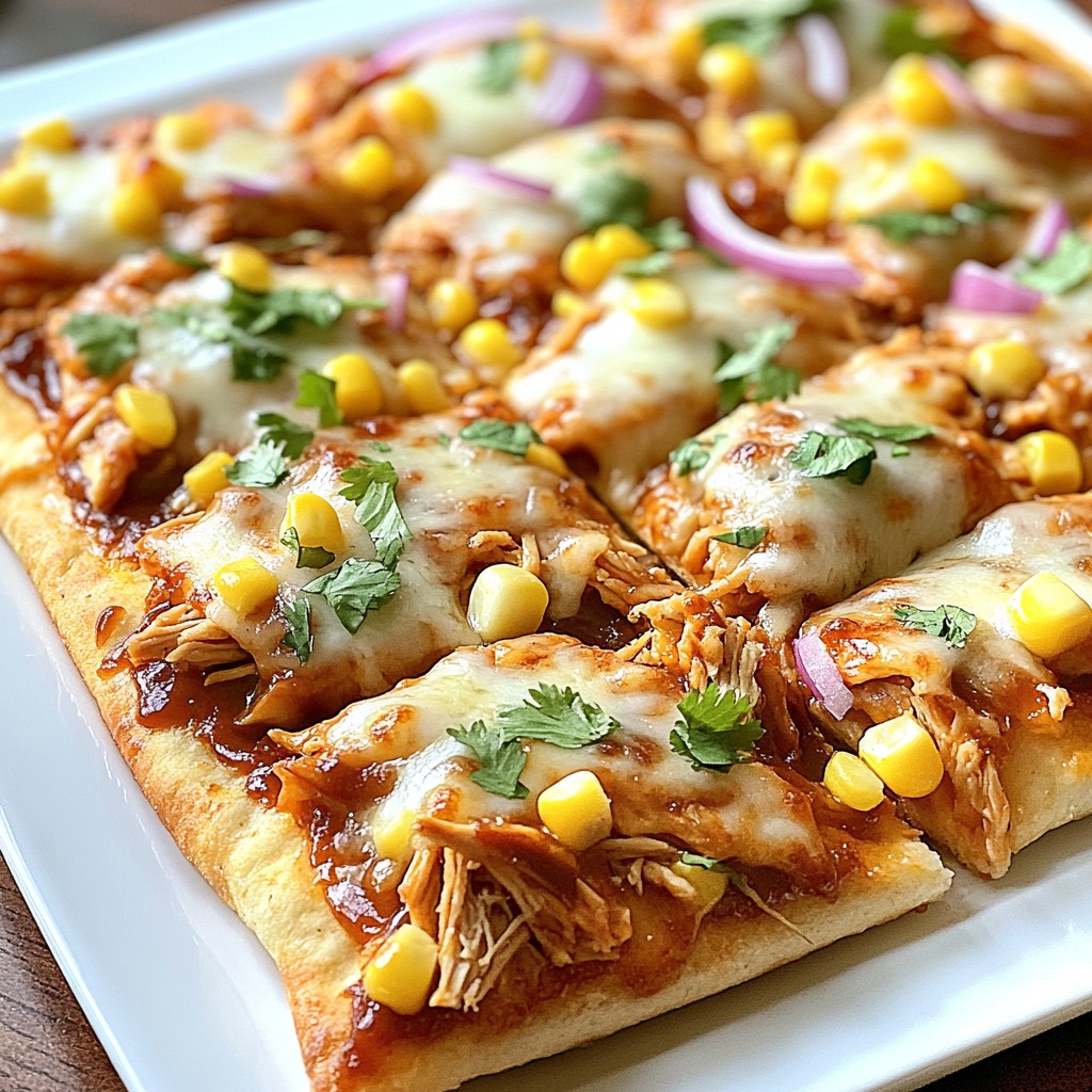 BBQ Chicken Flatbread Pizza Einfach und Lecker