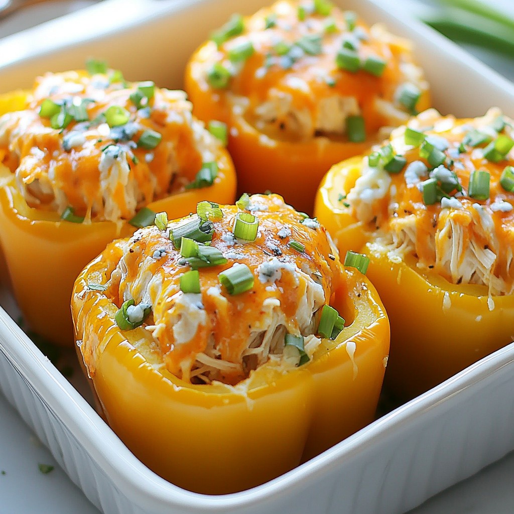 Buffalo Chicken Stuffed Peppers Schmackhaft und Einfach