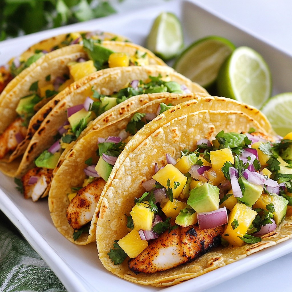 Schwarze Fisch-Tacos mit Ananas-Salsa Köstlich und Frisch